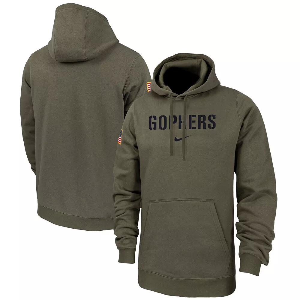 Men's Nike Olive Minnesota Golden Gophers Military Pack Club Fleece Pullover Hoodie, Size: Medium, Team Product Image