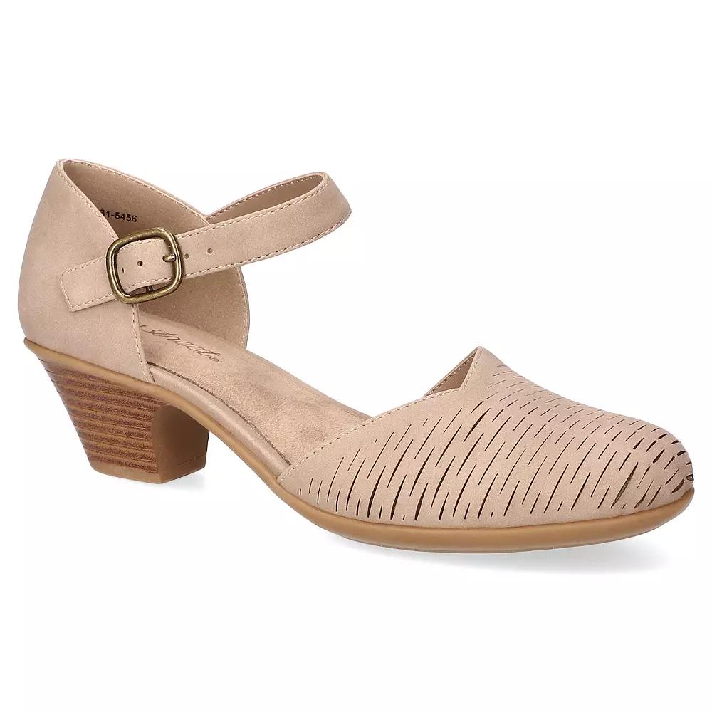 Easy Street Justina Womens Block Heel Sandals Brown Product Image