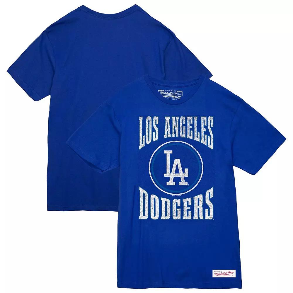 Men's Mitchell & Ness Royal Los Angeles Dodgers Arched Logo Slub T-Shirt,  Product Image