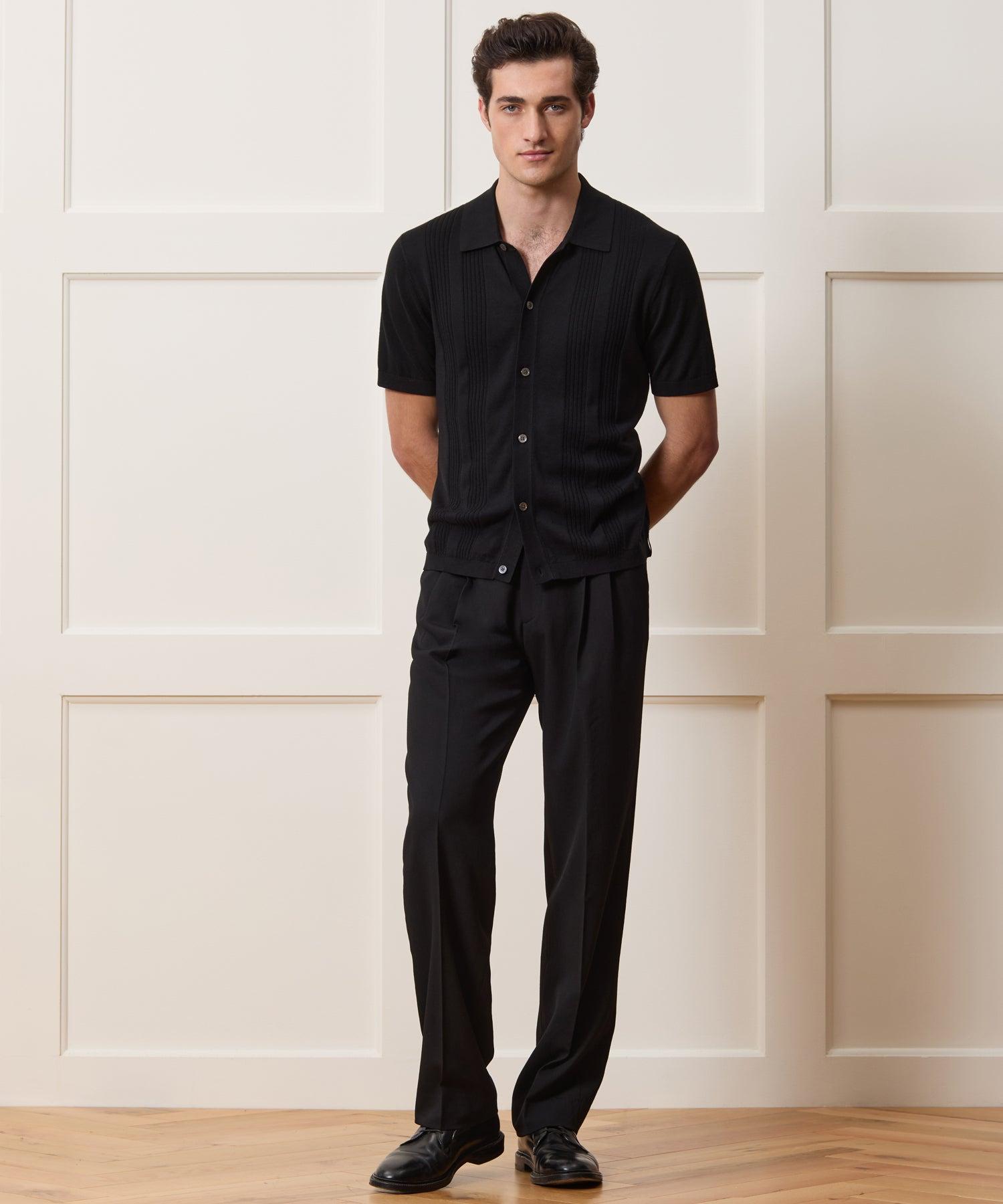 Cropped Silk-Cotton Sweater Polo Product Image