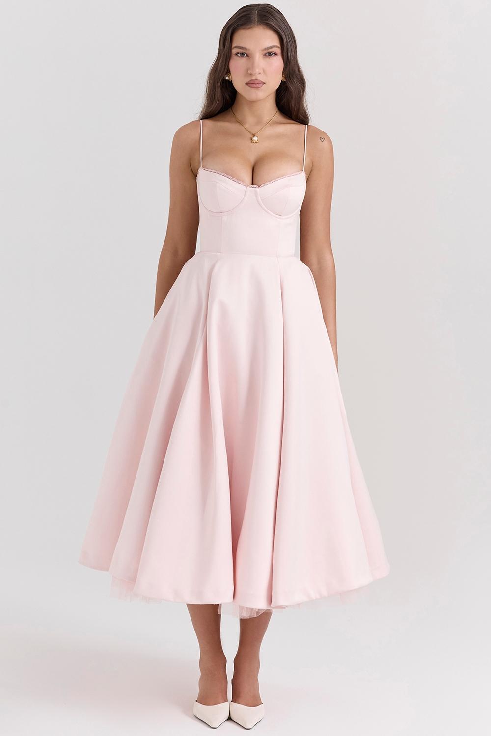 Mademoiselle  ballerina pink midi dress Product Image