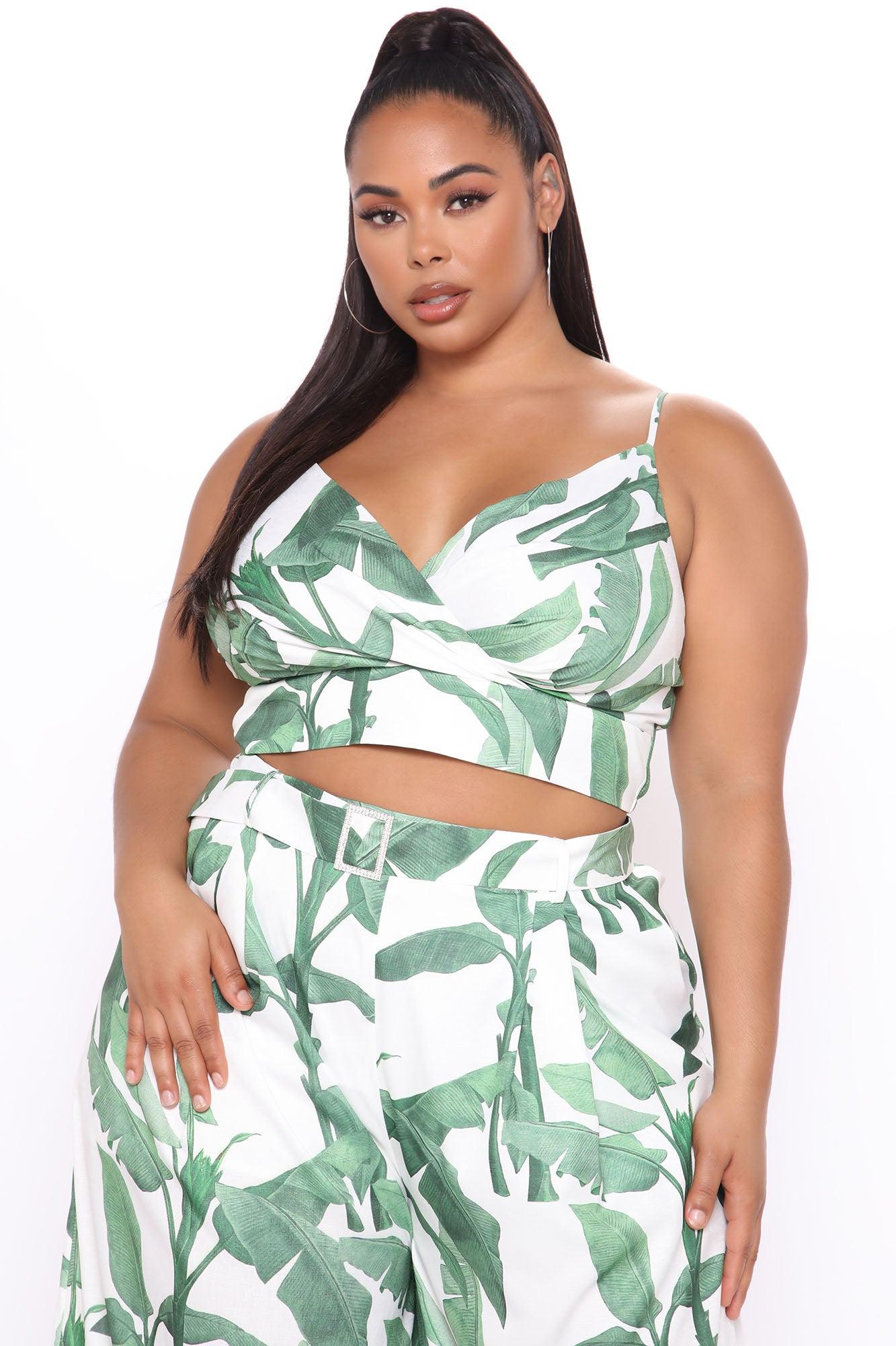 Ibiza Nights Tropical Pant Set - Green/combo Product Image