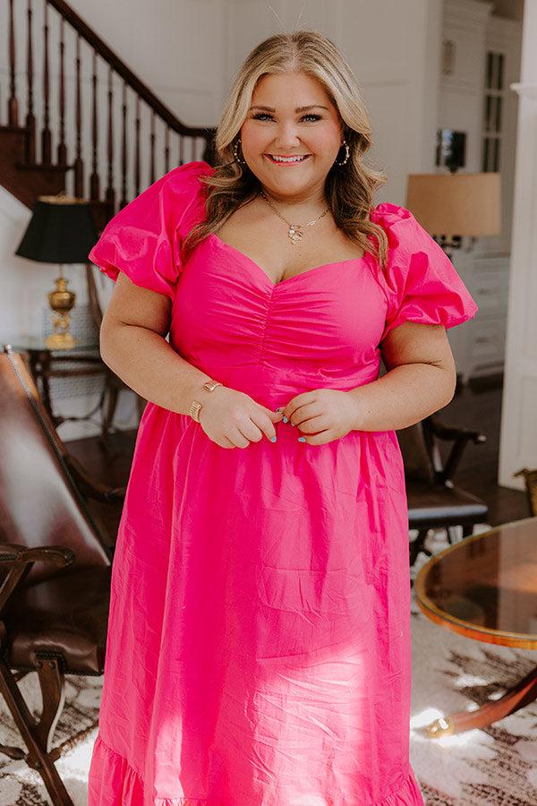 Sweet Serendipity Maxi Dress in Hot Pink Curves Product Image