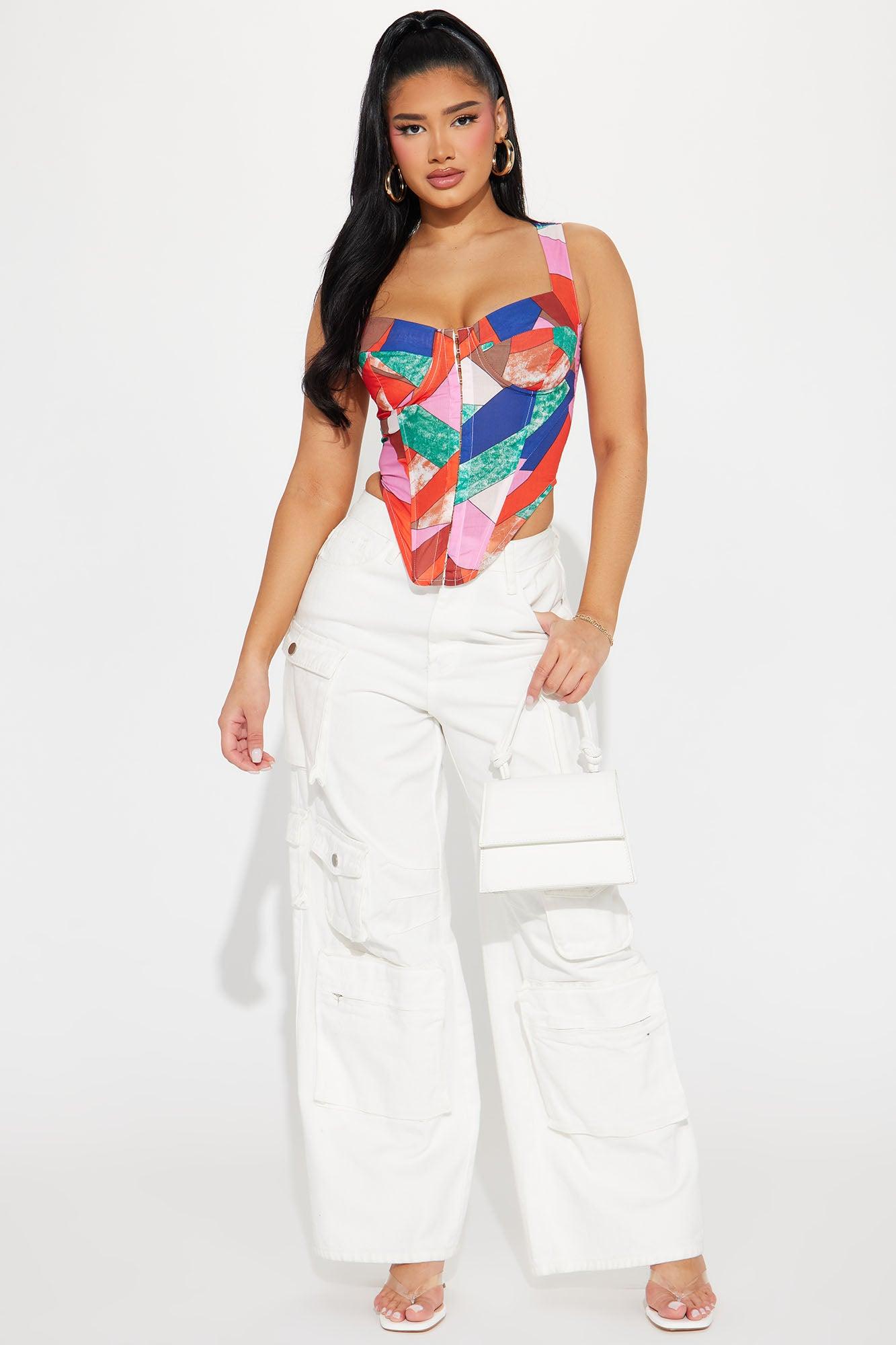 Peace Of Mind Corset Top - Multi Color Product Image