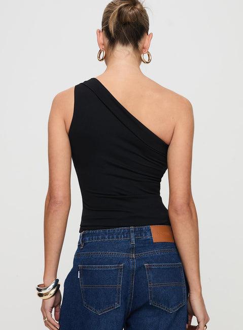 Lunah One Shoulder Top Black Product Image