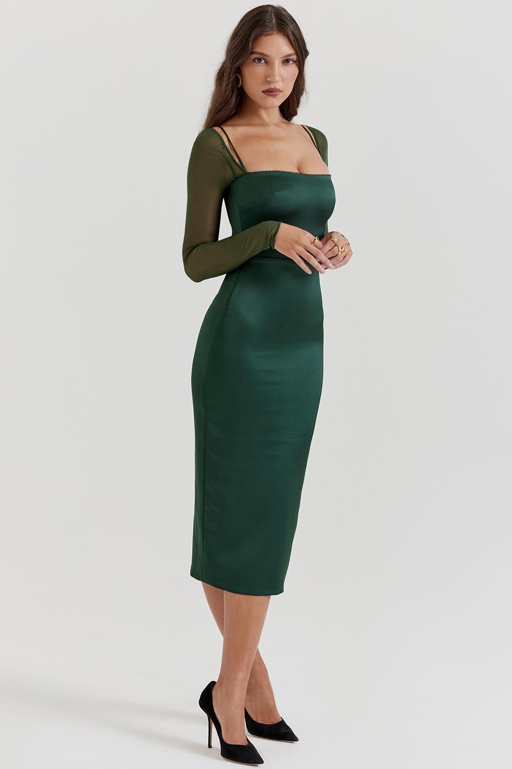 Ellica  emerald green midi dress Product Image