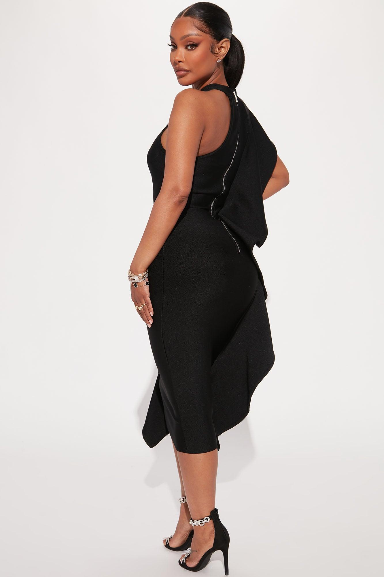 Raylin Bandage Midi Dress - Black Product Image