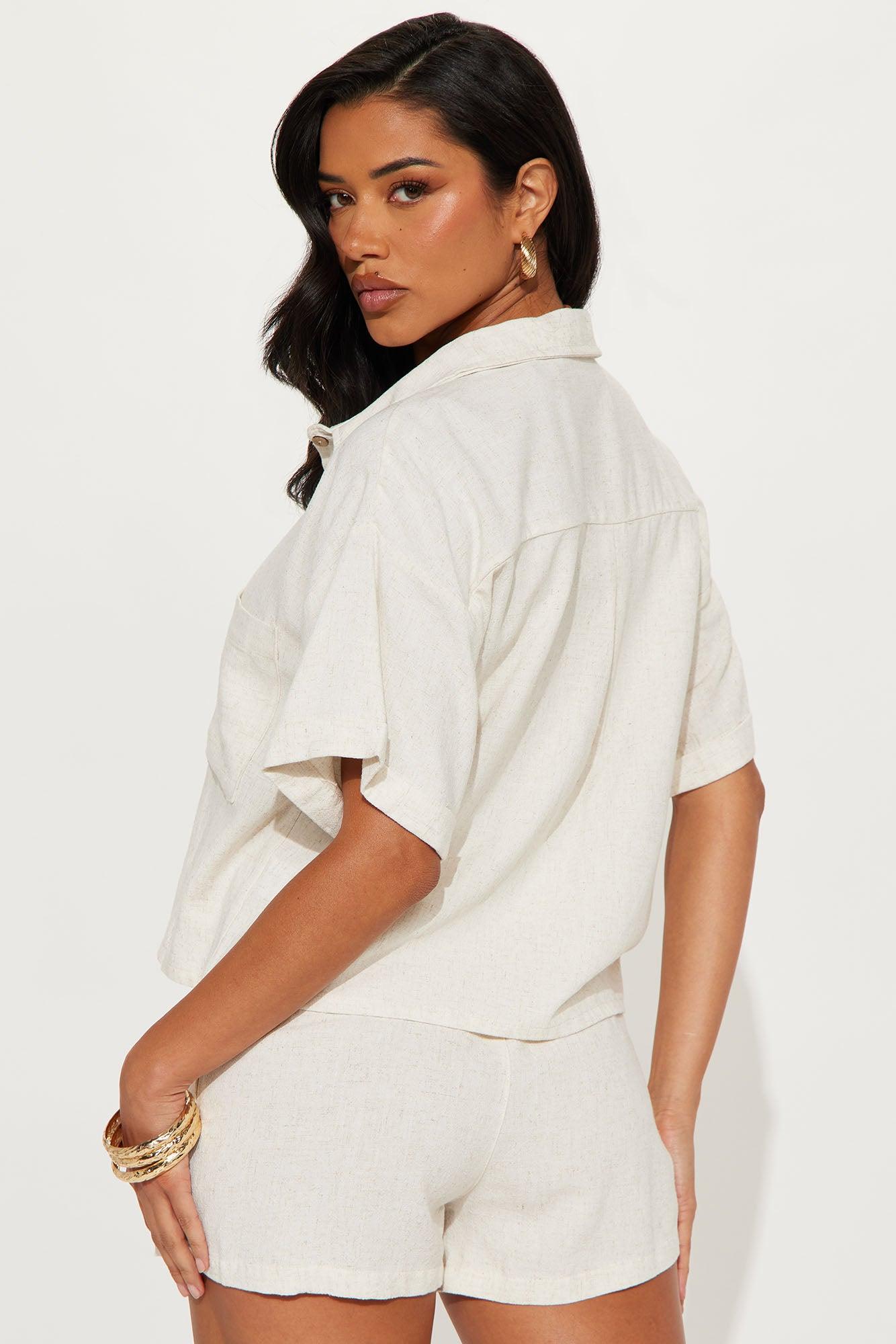 Laura Linen Short Set - Natural Product Image