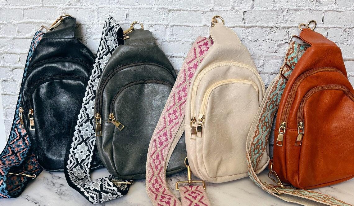 Vegan Leather Crossbody Sling Bag with Credit Card Slots Product Image