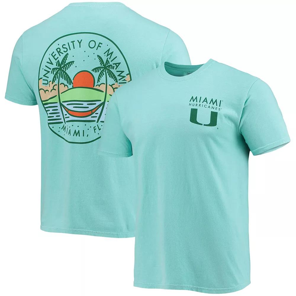Men's Mint Miami Hurricanes Circle Scene Comfort Colors T-Shirt, Size: 3XL, Team Product Image