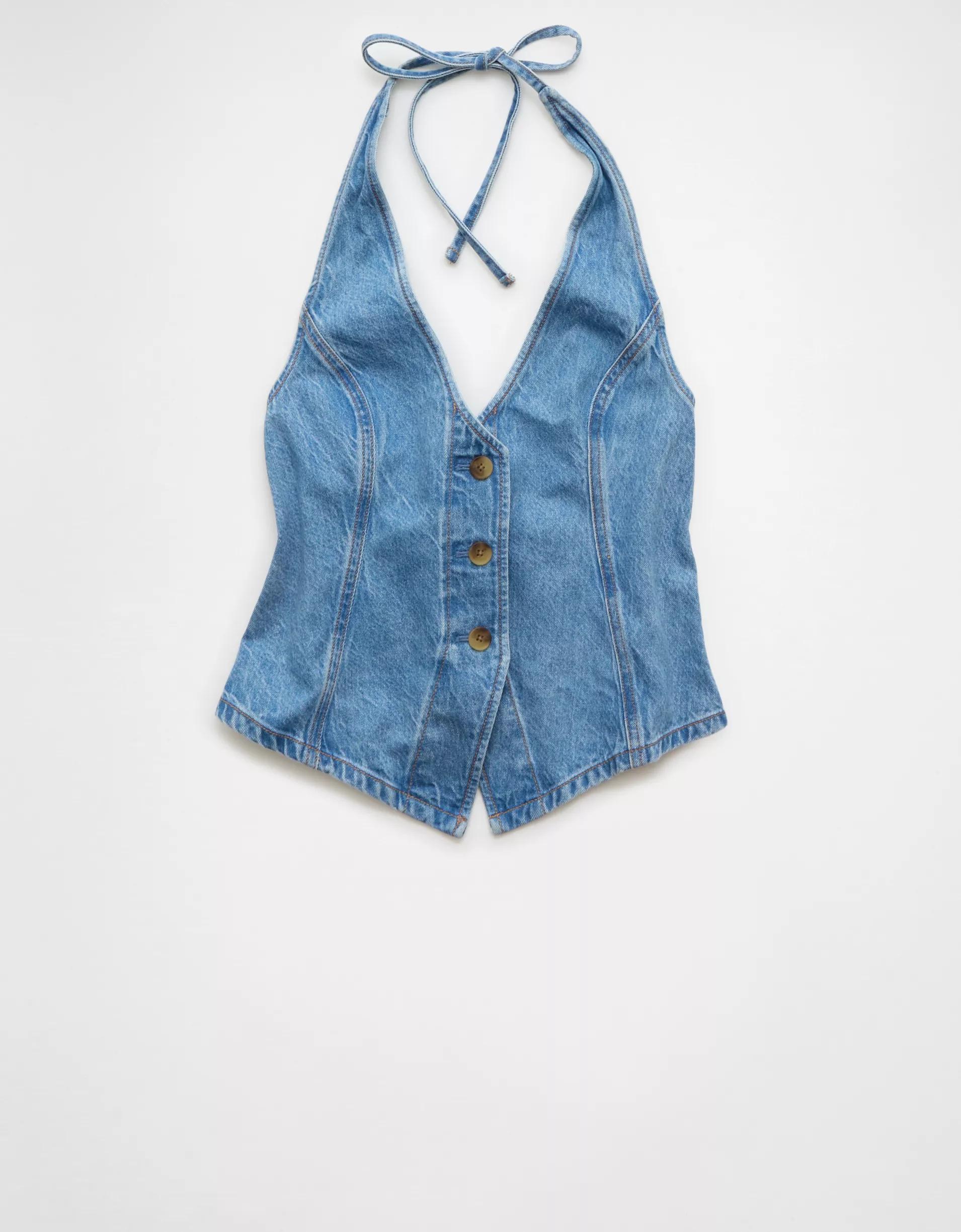 AE Denim Halter Vest Product Image