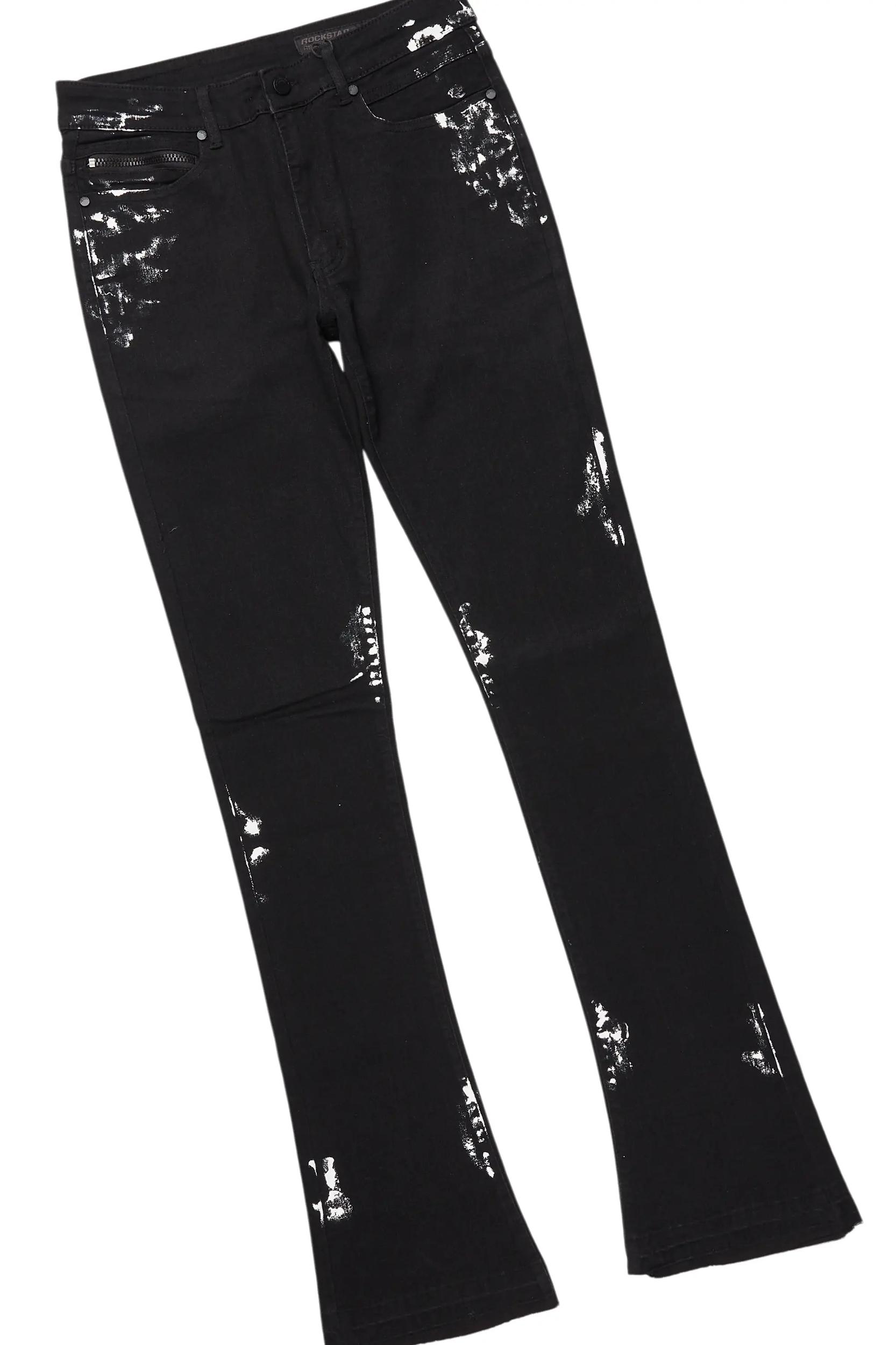 Banyan Black Graphic T-Shirt/Dag Stacked Flare Jean Set Male Product Image