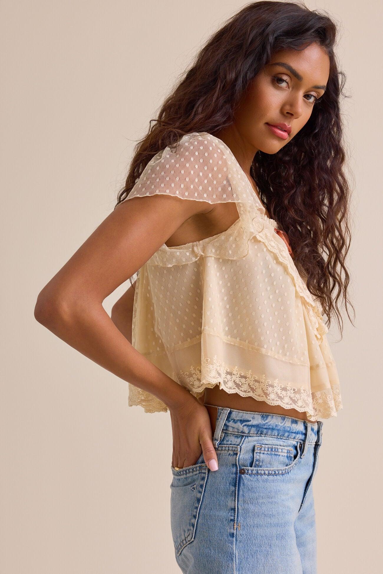 Camillia Lace Bib Top Product Image