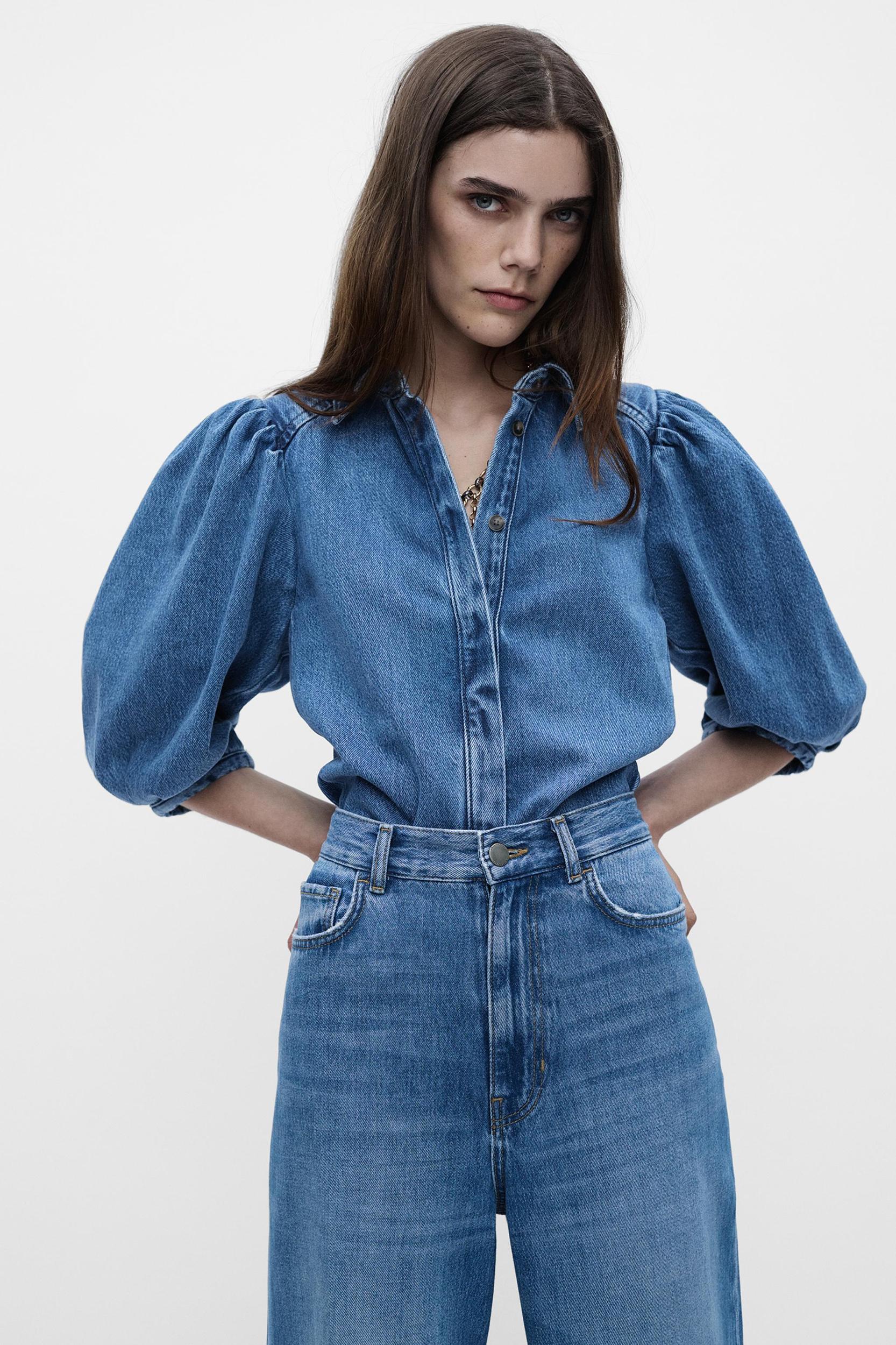 ZW COLLECTION DENIM BLOUSE Product Image