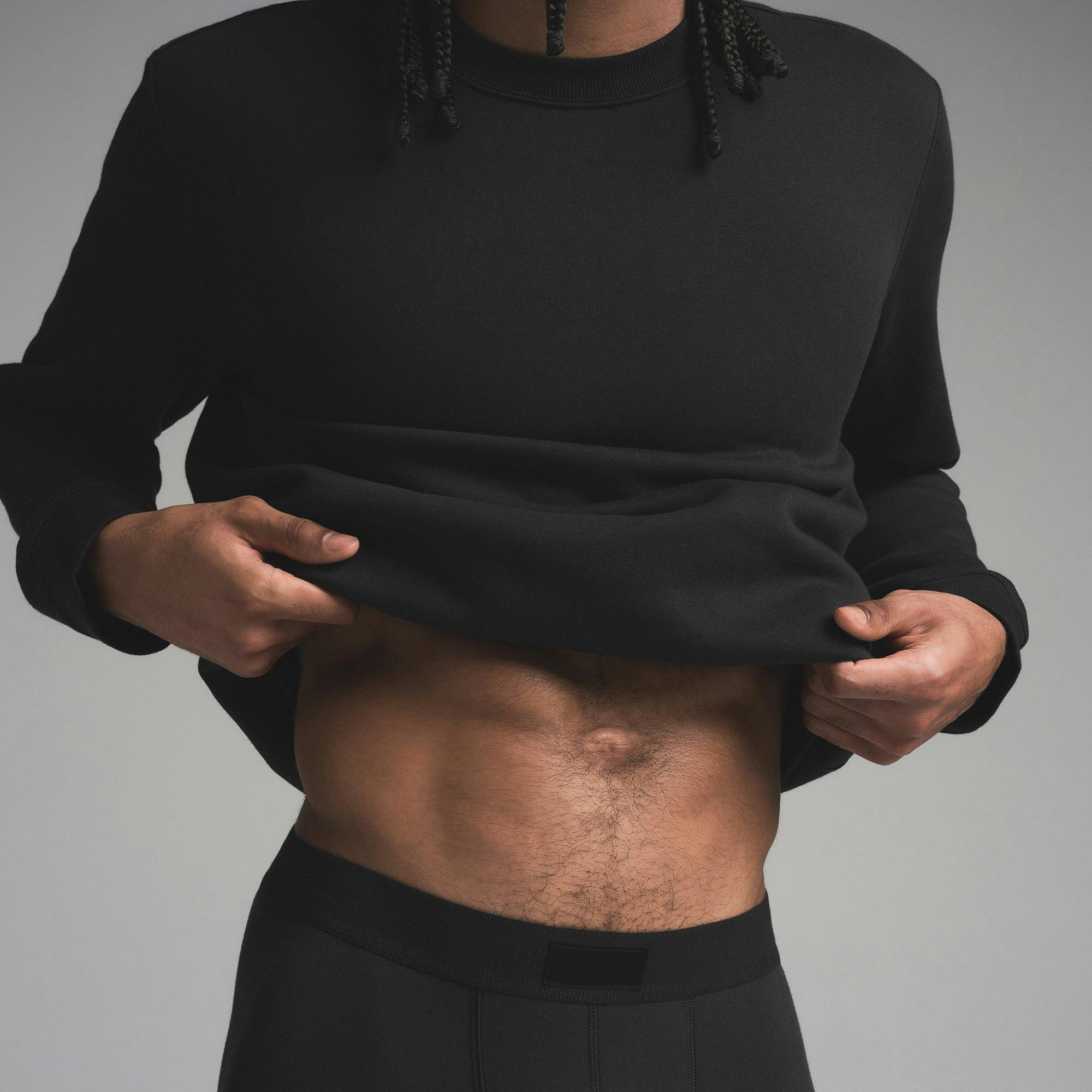 FLEECE LOUNGE MENS CLASSIC CREWNECK | WASHED ONYX Product Image