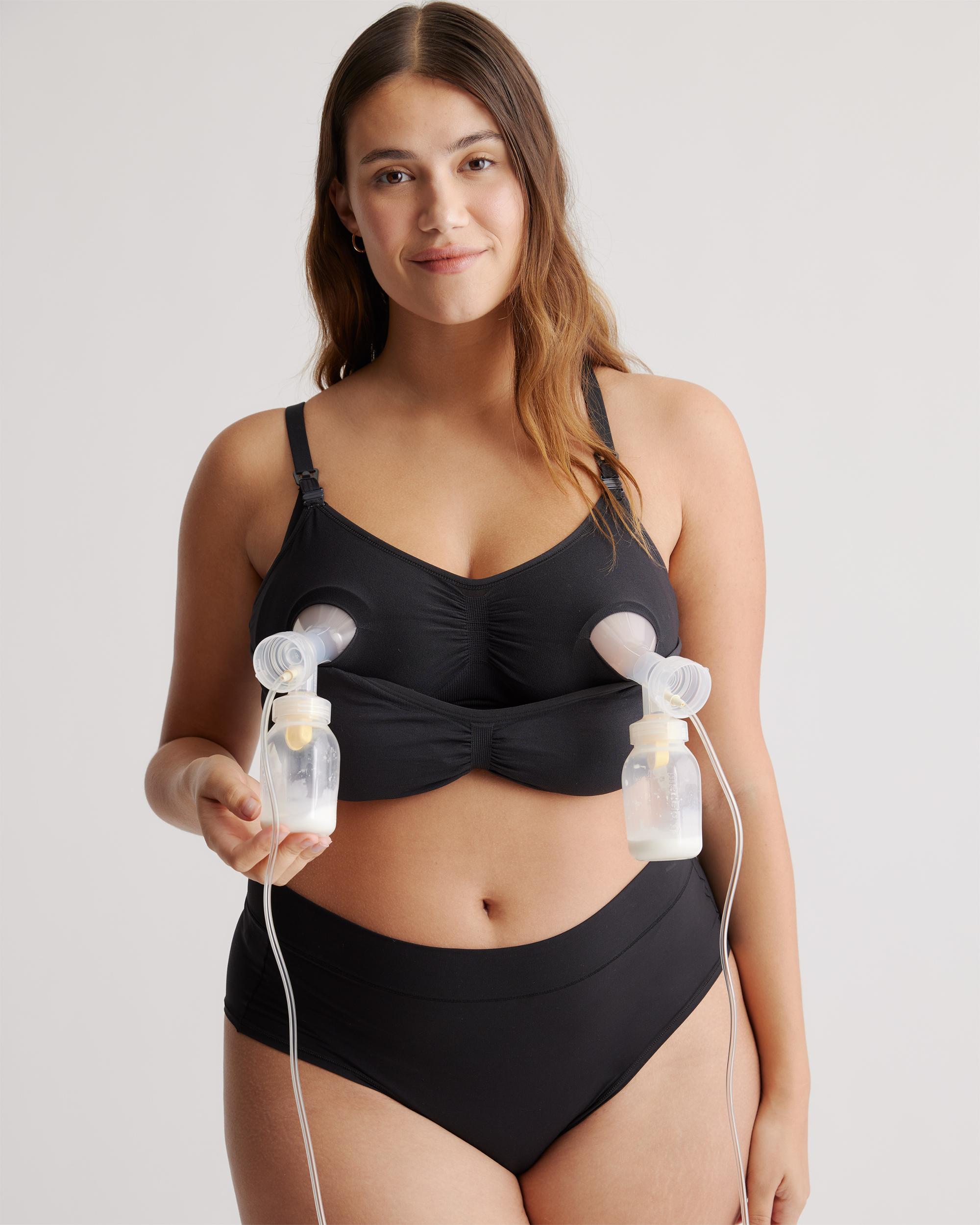 Quince | Women's Seamless Hands Free Pumping & Nursing Bra Size XL, Nylon/Spandex Product Image