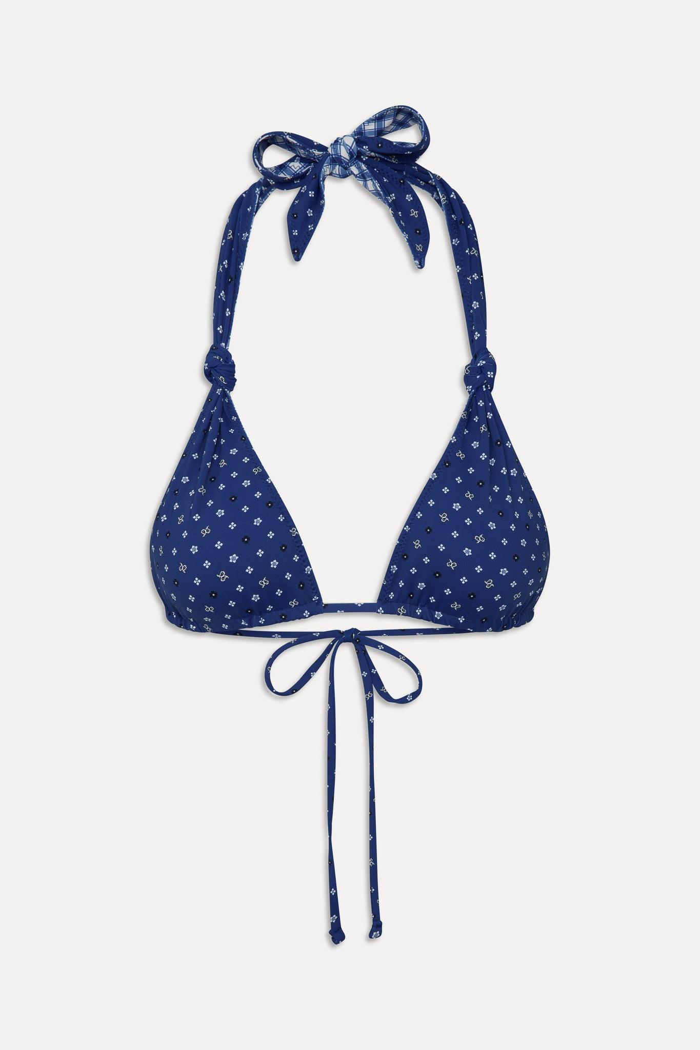 Kealy Reversible Halter Bikini Top - Starry Gingham Product Image