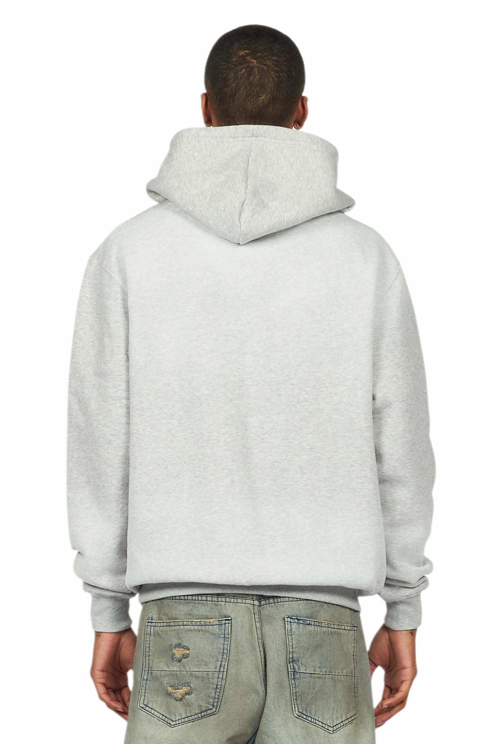 Baki Heather Grey Distressed Hoodie Male Product Image