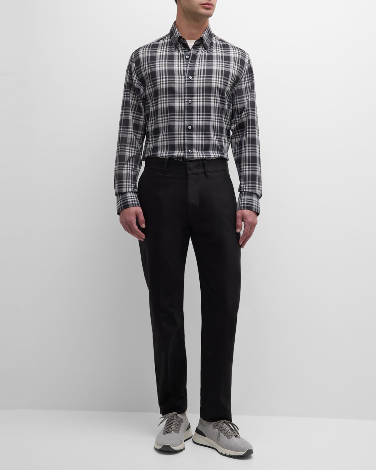 Men's Cotton Plaid Sport Shirt Product Image