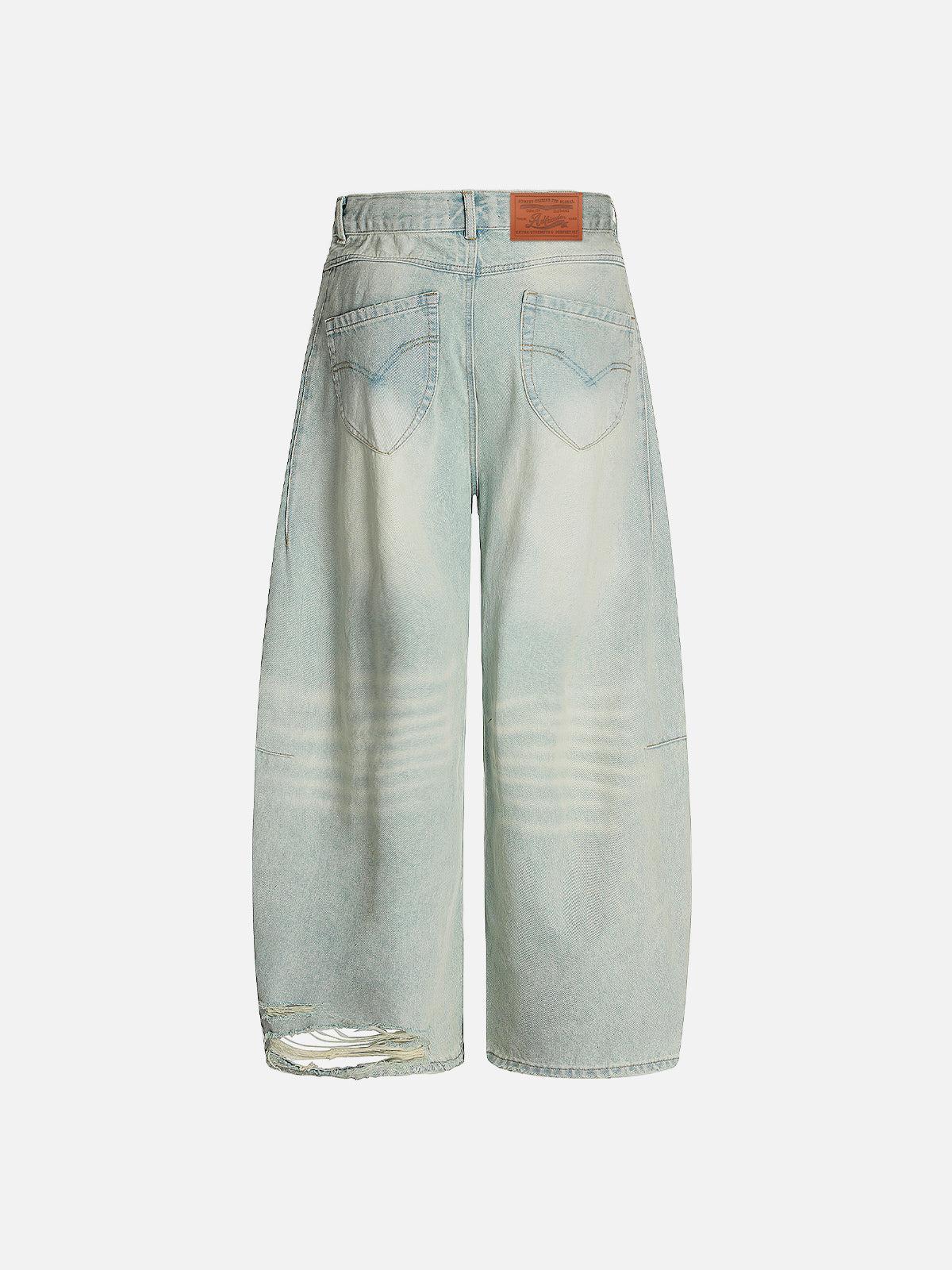 Aelfric Eden Washed Distressed Baggy Barrel Jeans Product Image