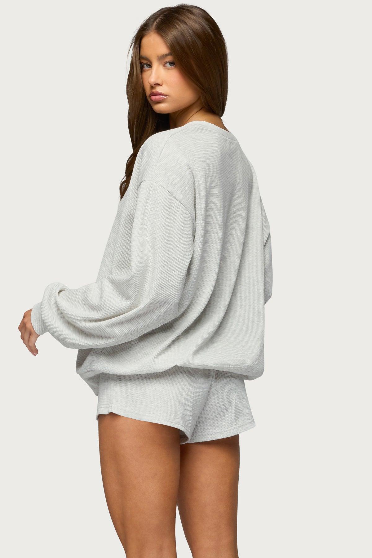 Baila Waffle Henley Top Product Image