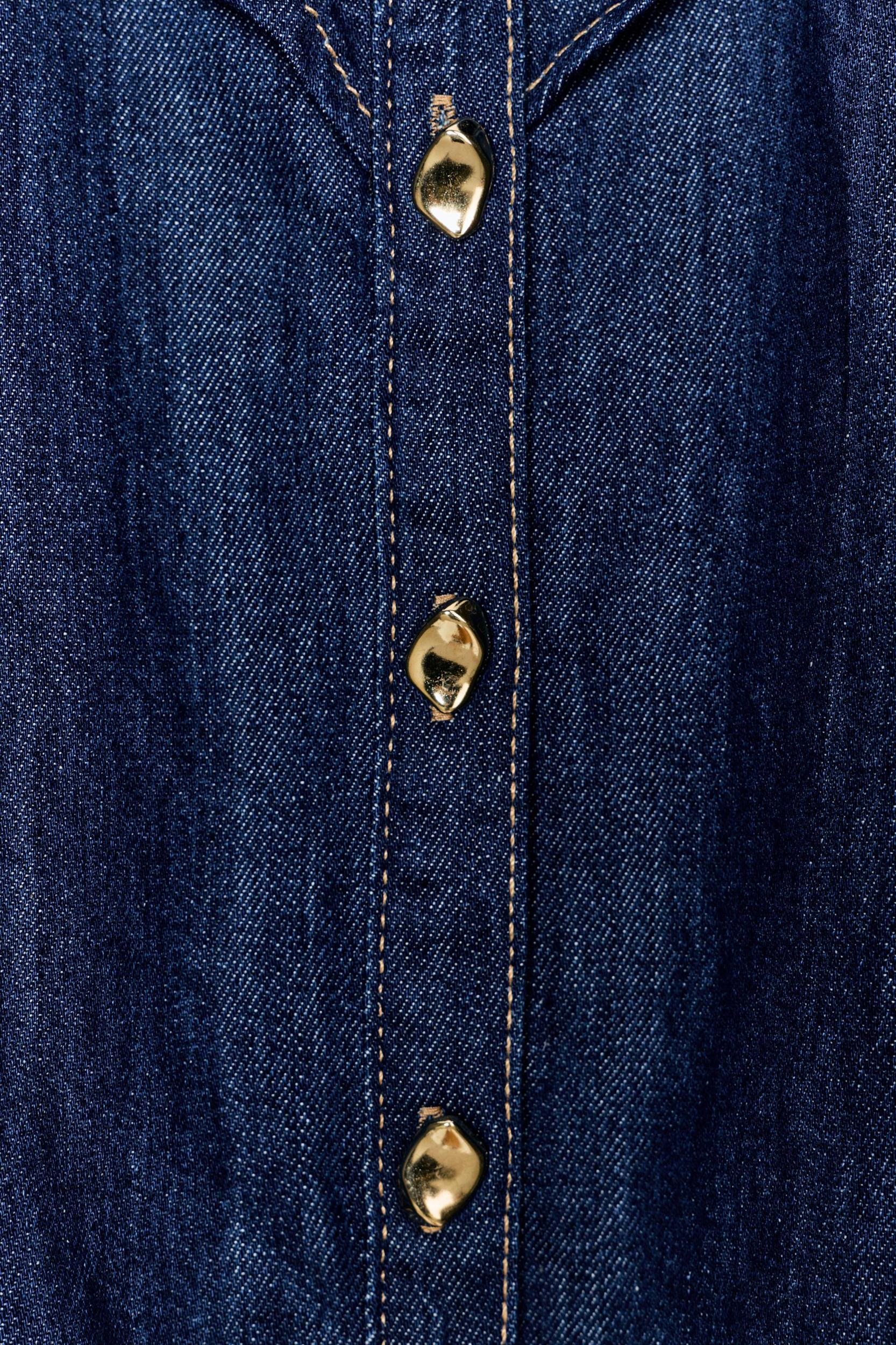 Z1975 DENIM RUFFLED SHIRT Product Image