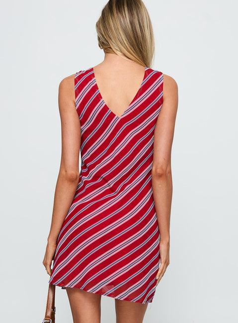 Nadiah Mini Dress Red Stripe Product Image