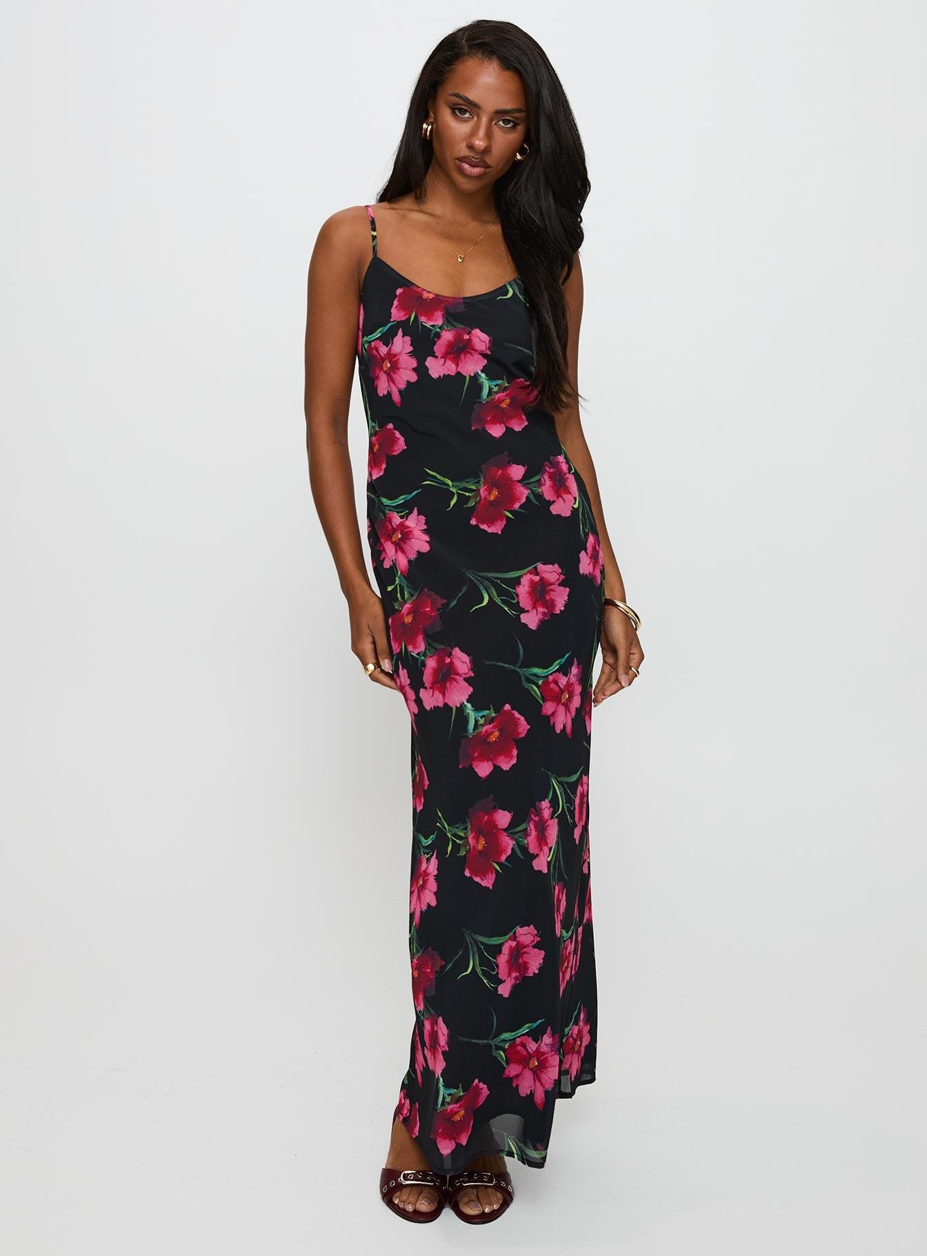 Emorie Bias Cut Maxi Dress Multi Floral Product Image