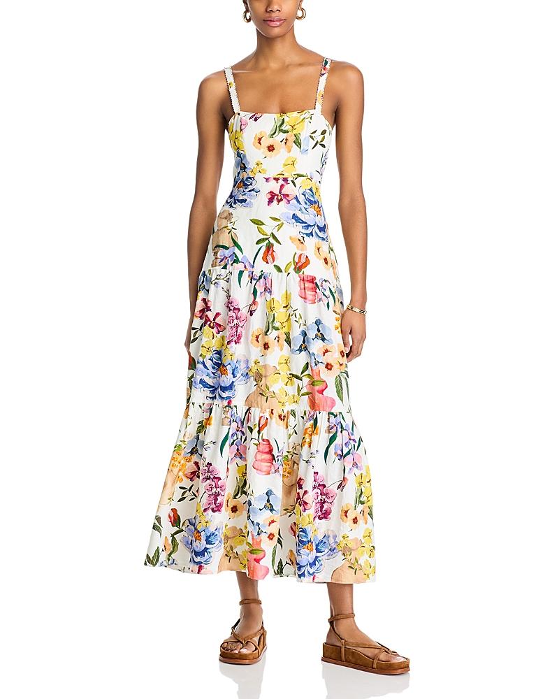 FARM RIO Off-white Greek Garden Lenzing Ecovero Euroflax Maxi Dress In Greek Garden Off-white Product Image