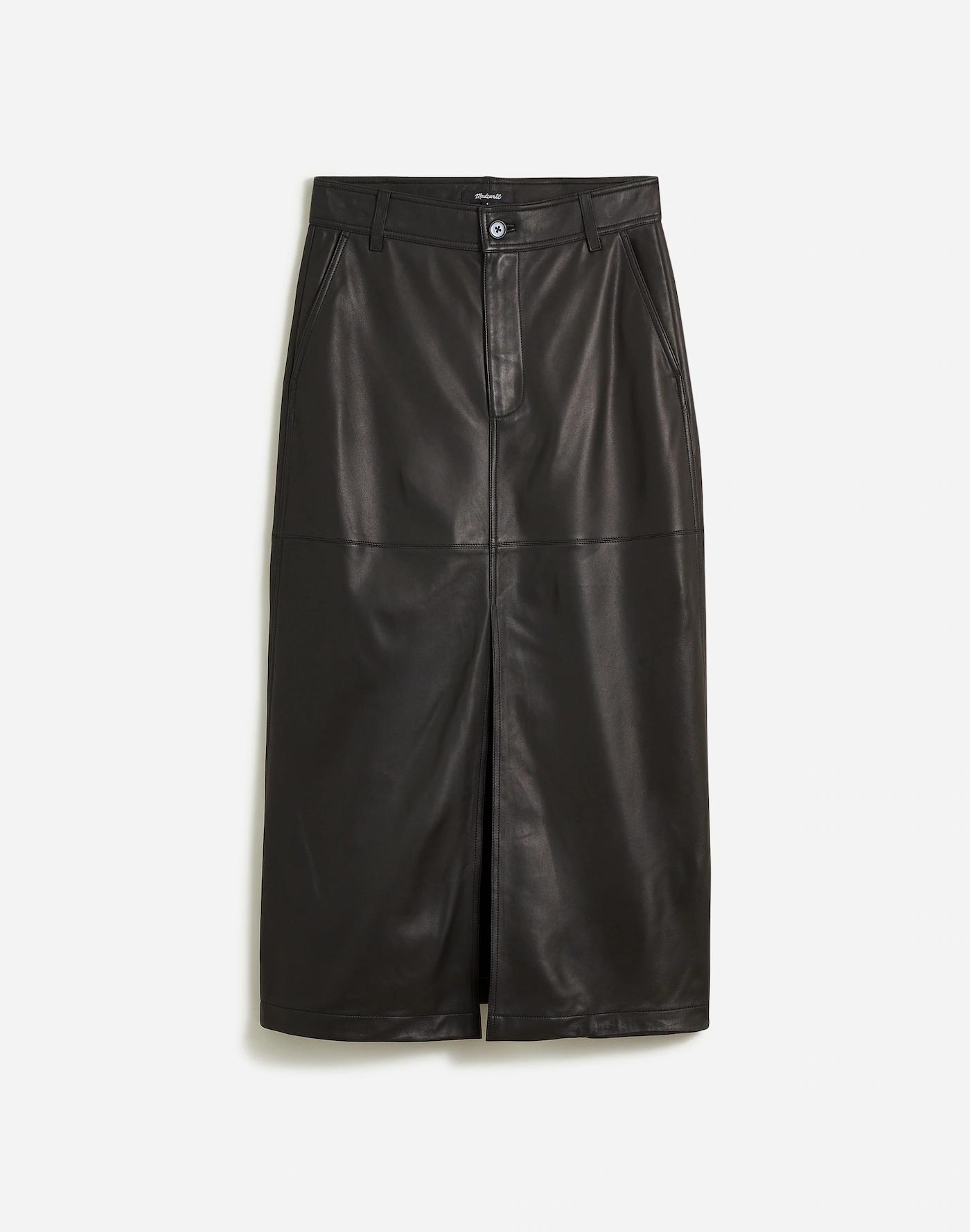 Leather Midi Skirt Product Image