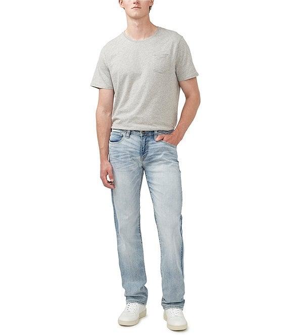 Buffalo David Bitton Crinkled Mid Blue Straight-Six Jeans Product Image