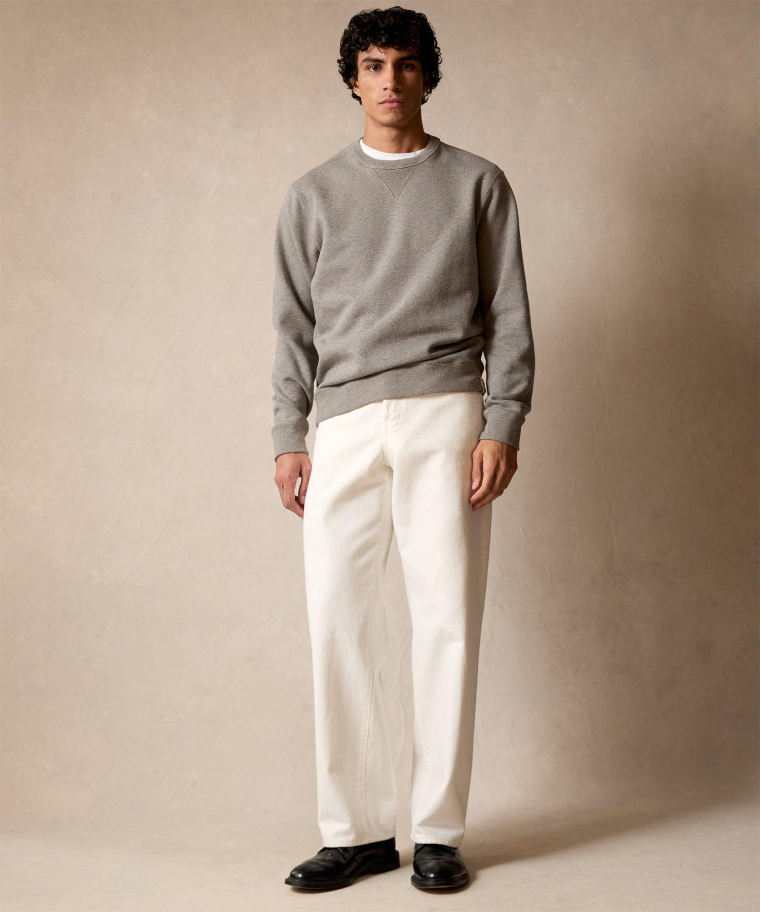 Cotton-Camelhair Fleece Sweatshirt in Grey Heather Product Image