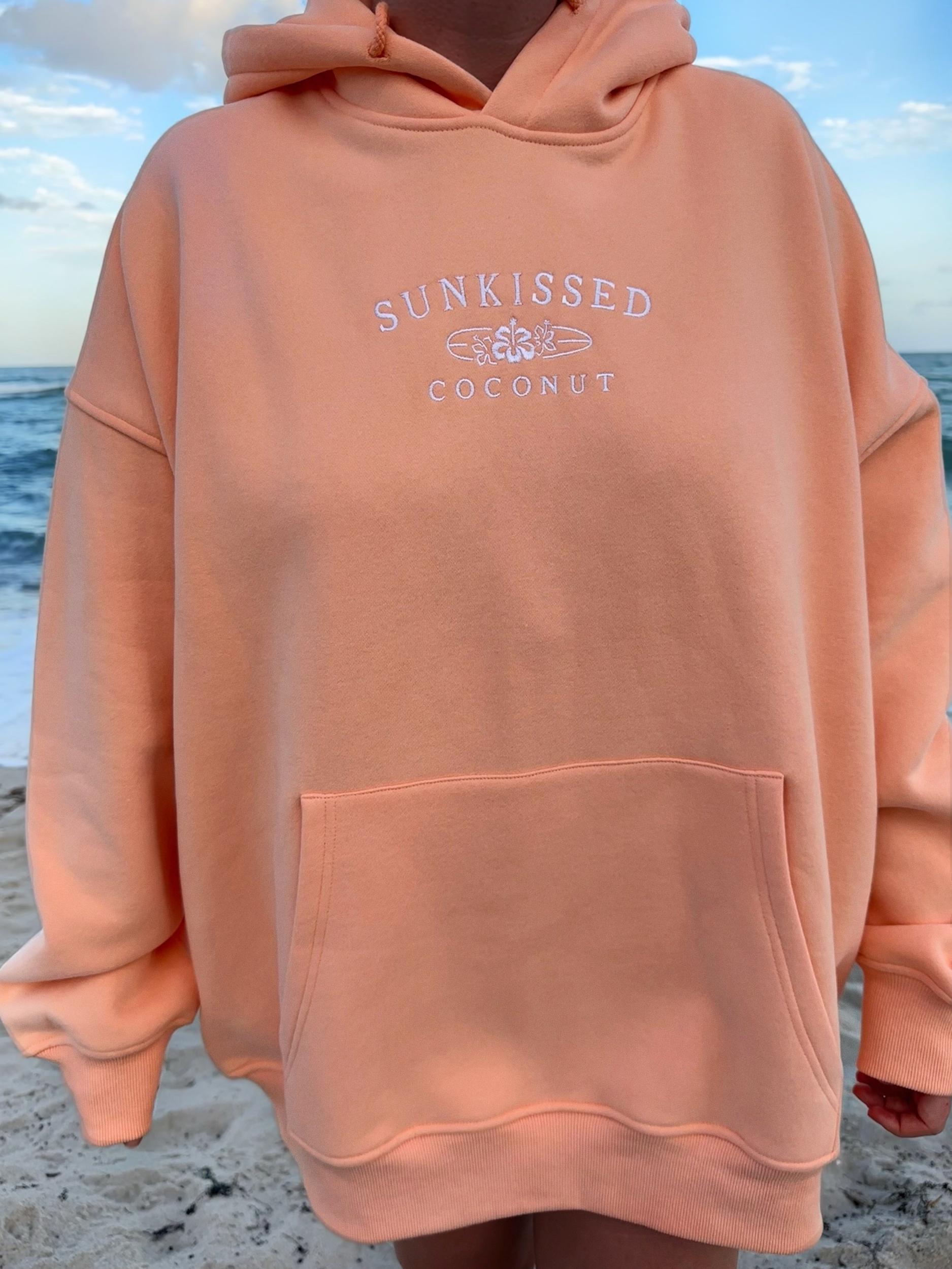 Sherbet Orange Sunkissedcoconut Embroider Hoodie Product Image