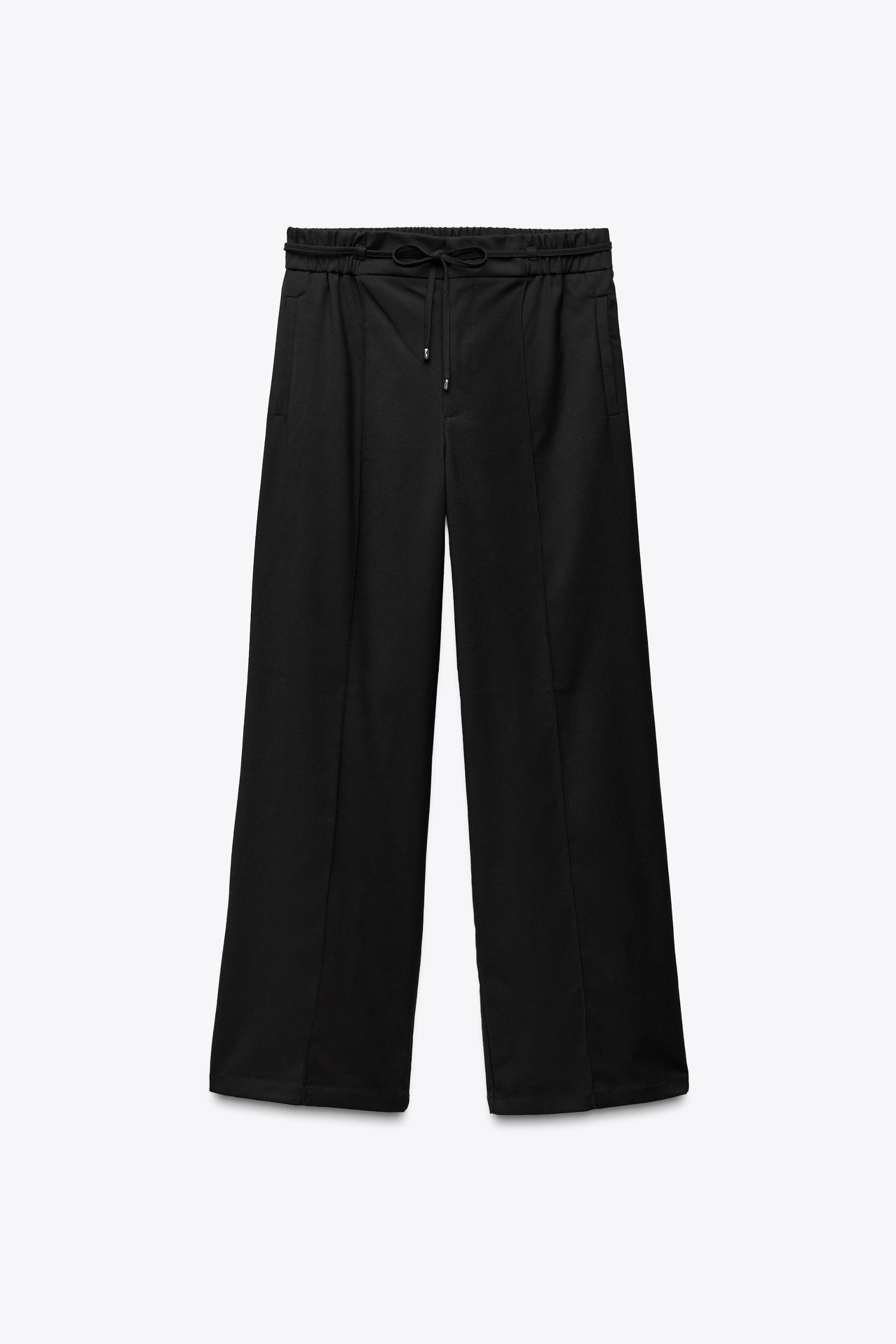 ELASTIC WAIST WIDE LEG PANTS Product Image