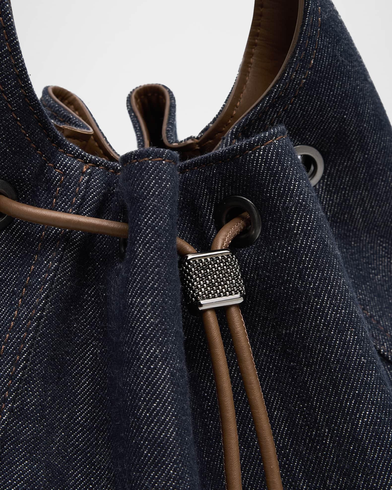 Duo Mini Denim Drawstring Bucket Bag Product Image