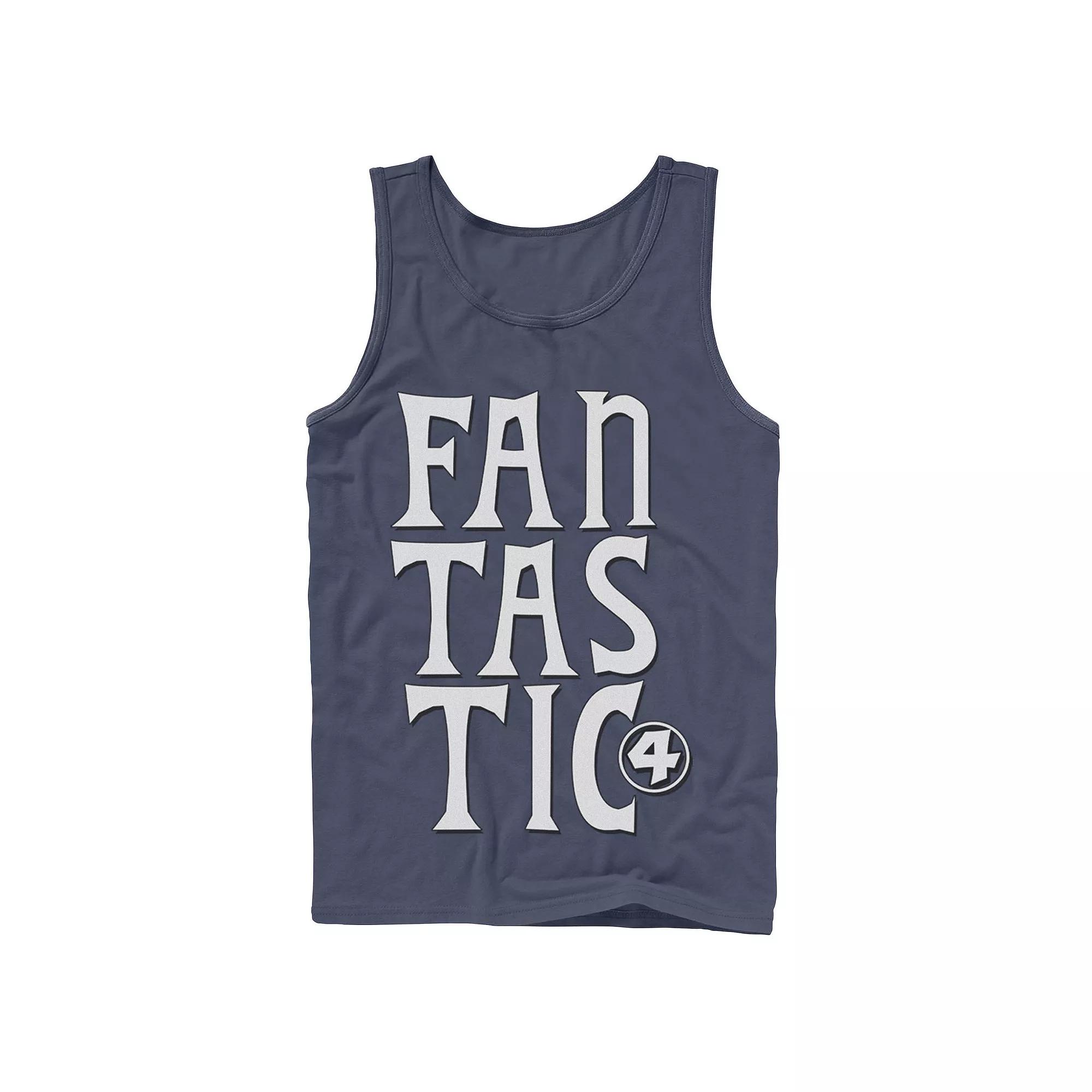Men's Marvel Fantastic Four Triple Stacked Text Tank Top,  Product Image
