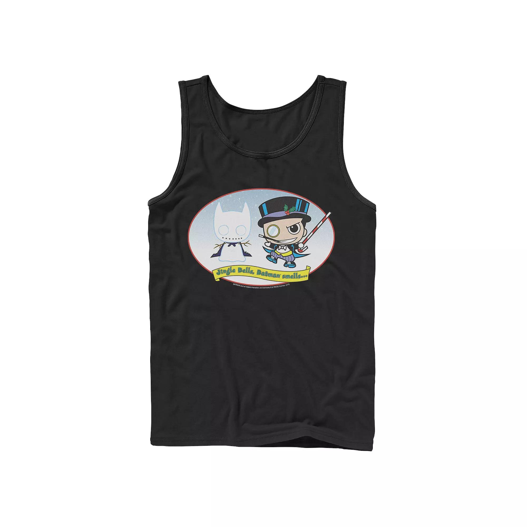 Men's DC Comics The Penguin Jingle Bells Batman Smells Christmas Tank Top,  Product Image