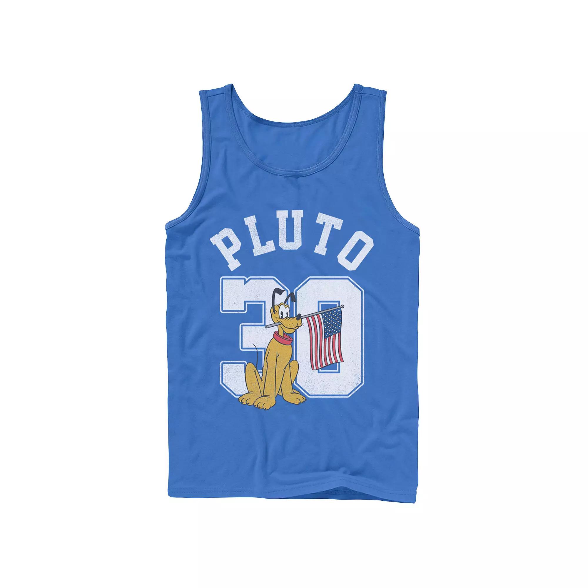 Disney's Mickey And Friends Pluto Men's American Flag Collegiate Tank Top,  Product Image