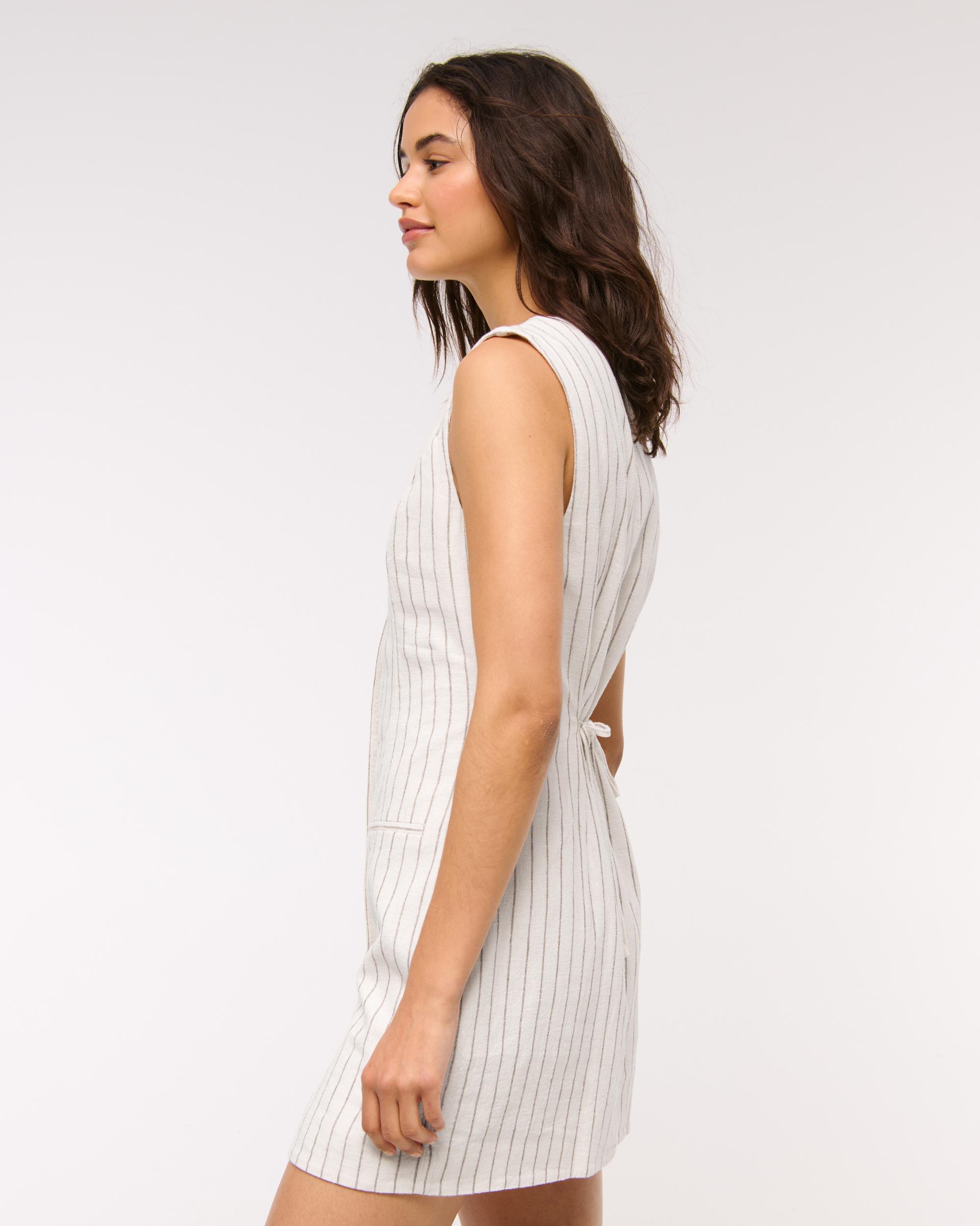 The A&F Mara Linen-Blend Vest Mini Dress Product Image