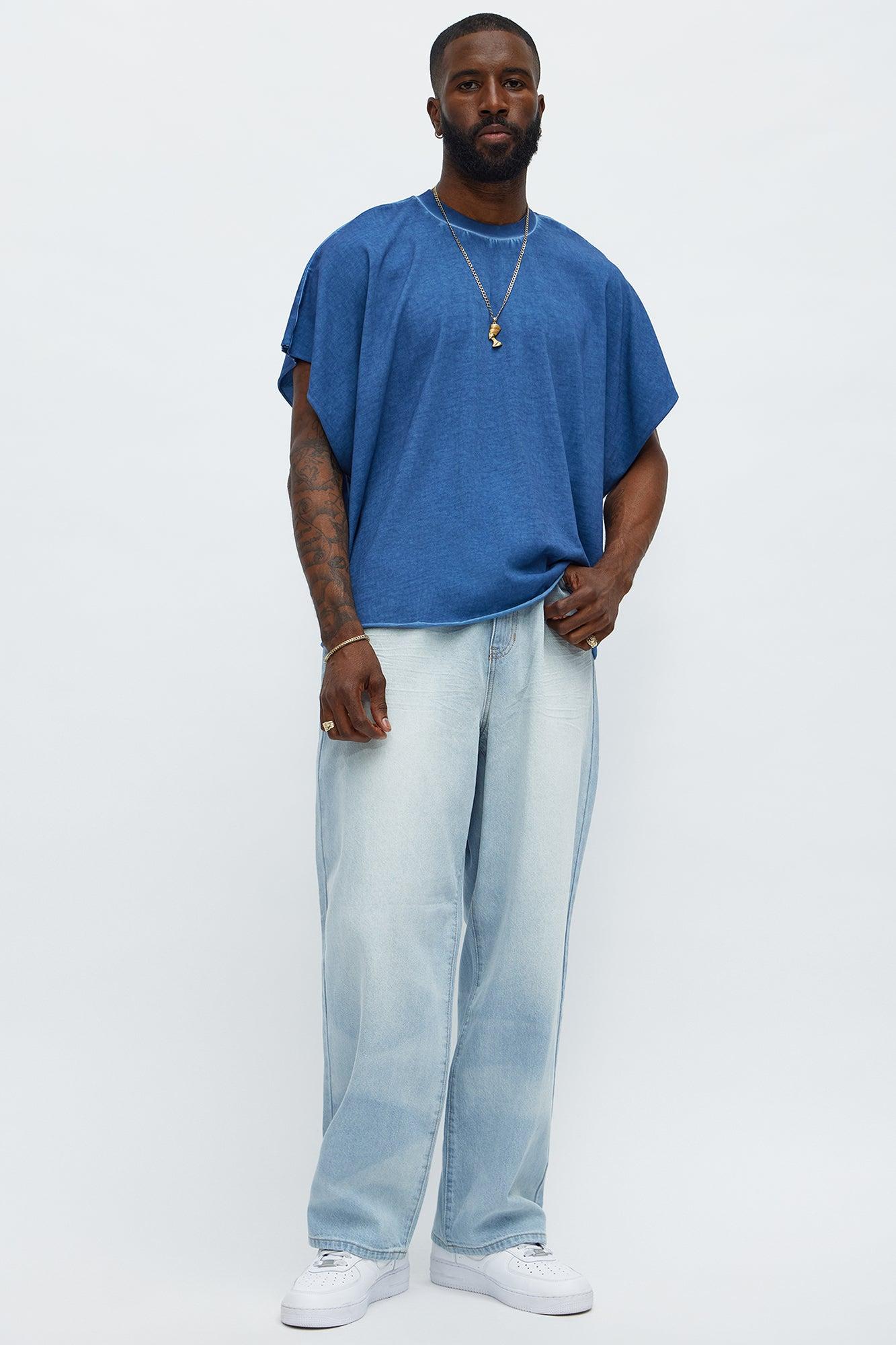 Oversized Float Heavy Jersey Muscle Tee - Navy Male Product Image