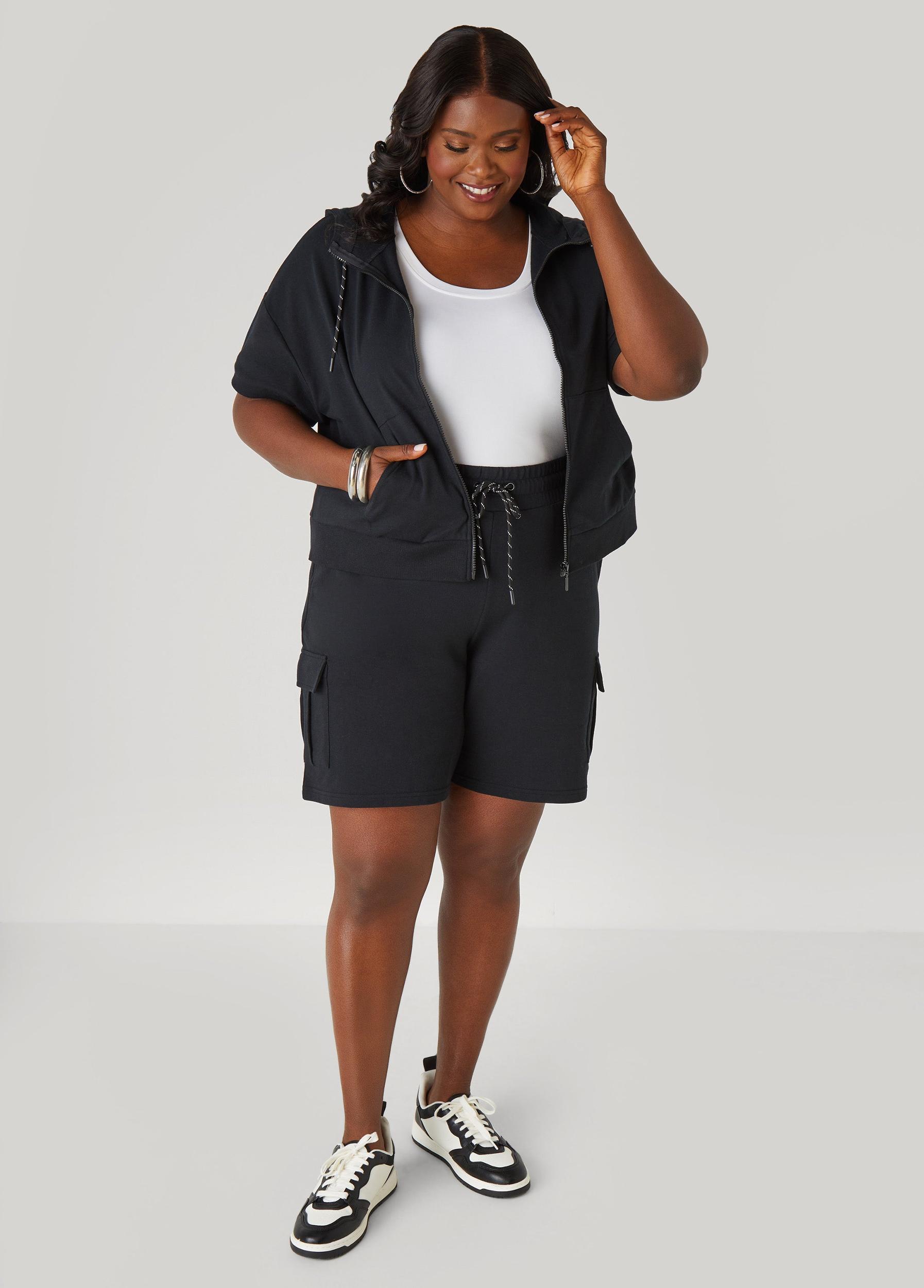 Plus Size Zip Front French Terry Hoodie Ashley Stewart Product Image