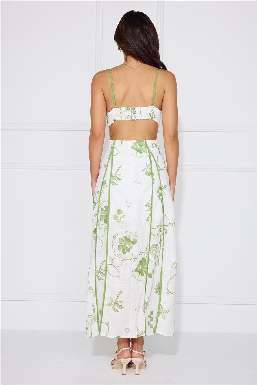 Summer Garden Maxi Dress Green Product Image