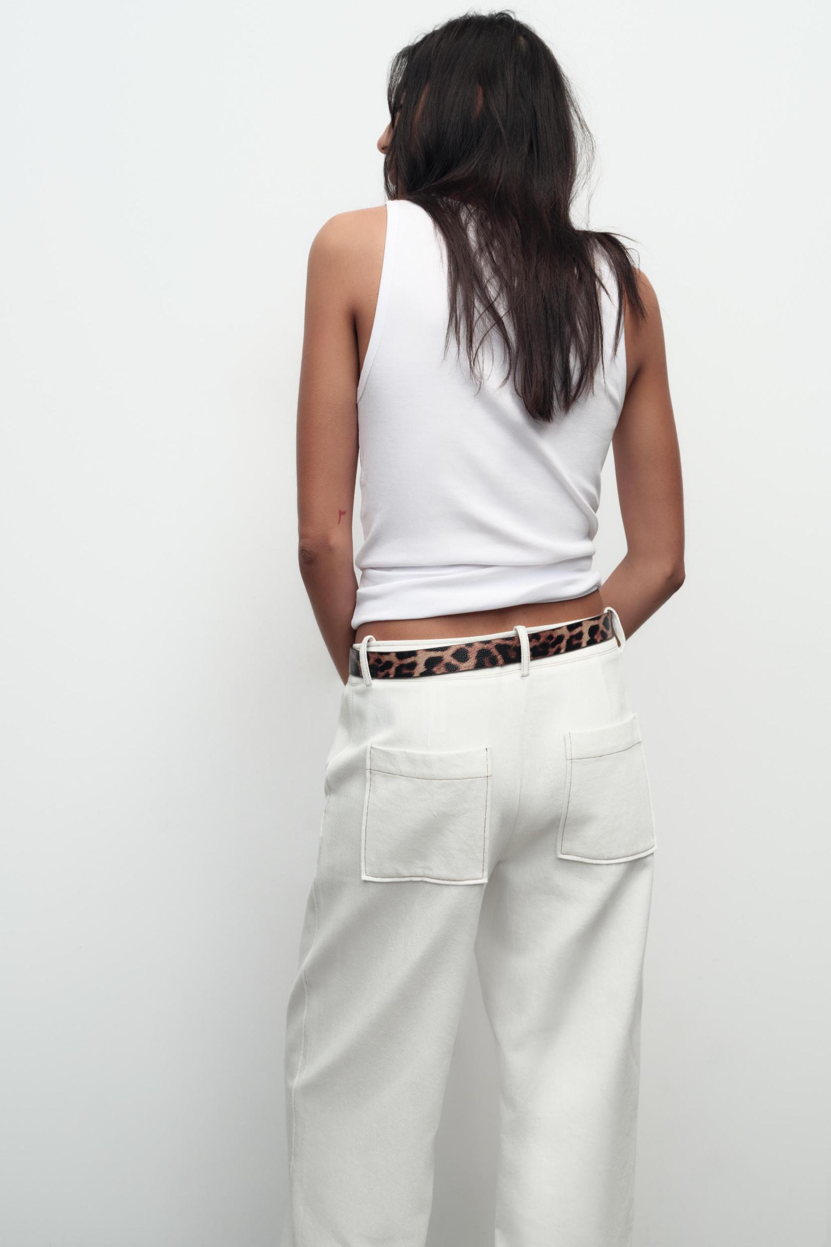 ANIMAL PRINT BELTED PANTS Product Image