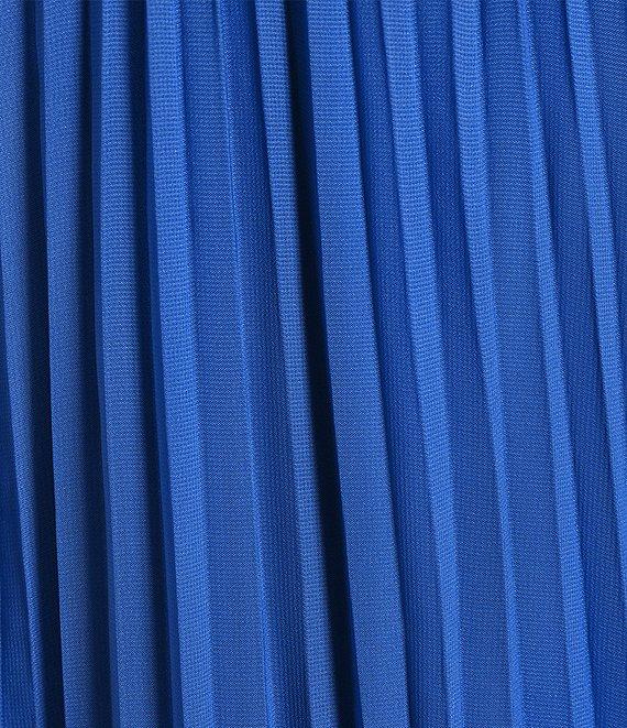 Marina Chiffon V-Neck Sleeveless Pleated A-Line Midi Dress Product Image