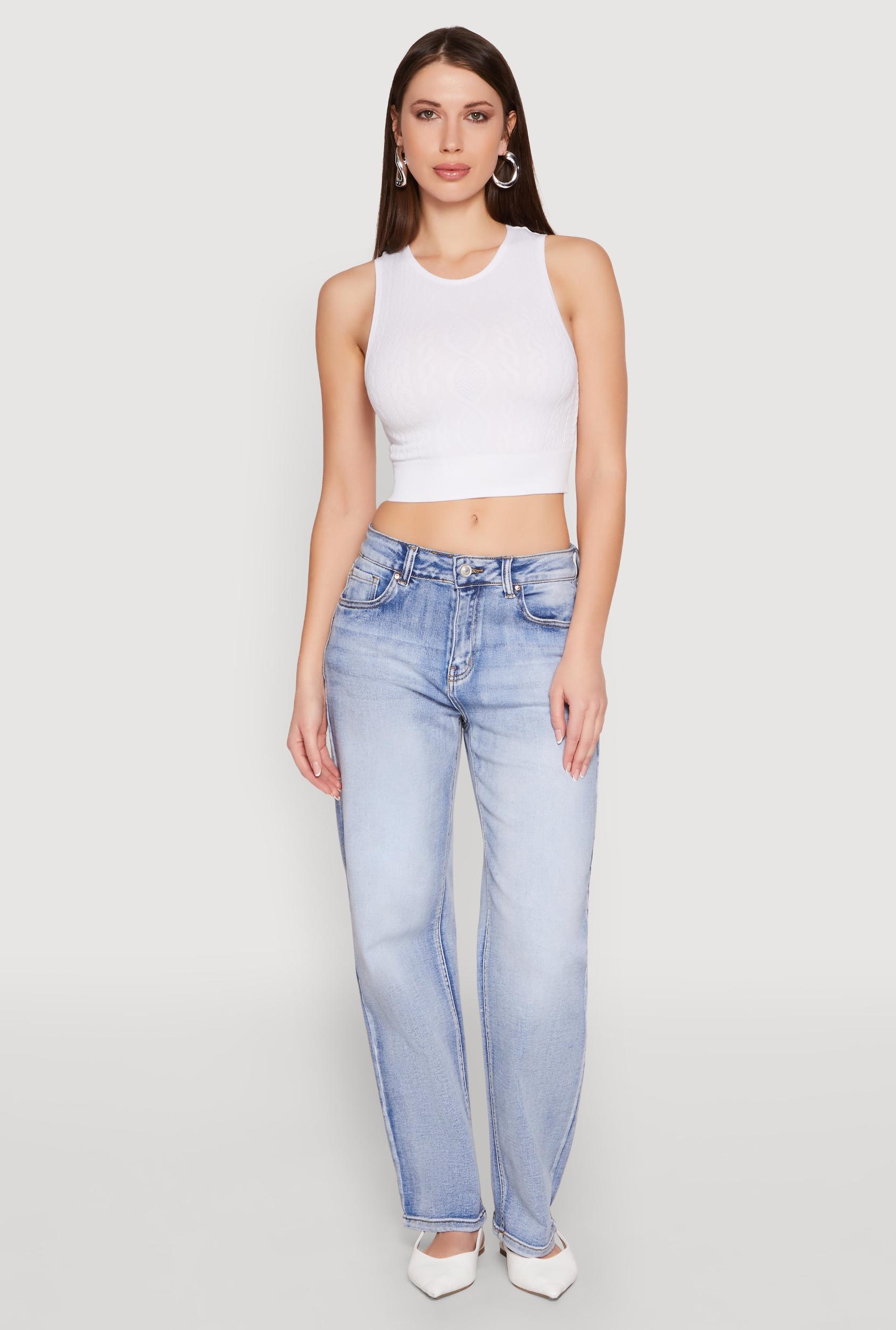 Womens Seamless Cable Knit Crop Tank Top Product Image