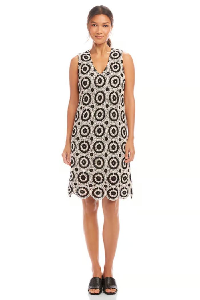 Sleeveless Crochet Shift Dress Product Image