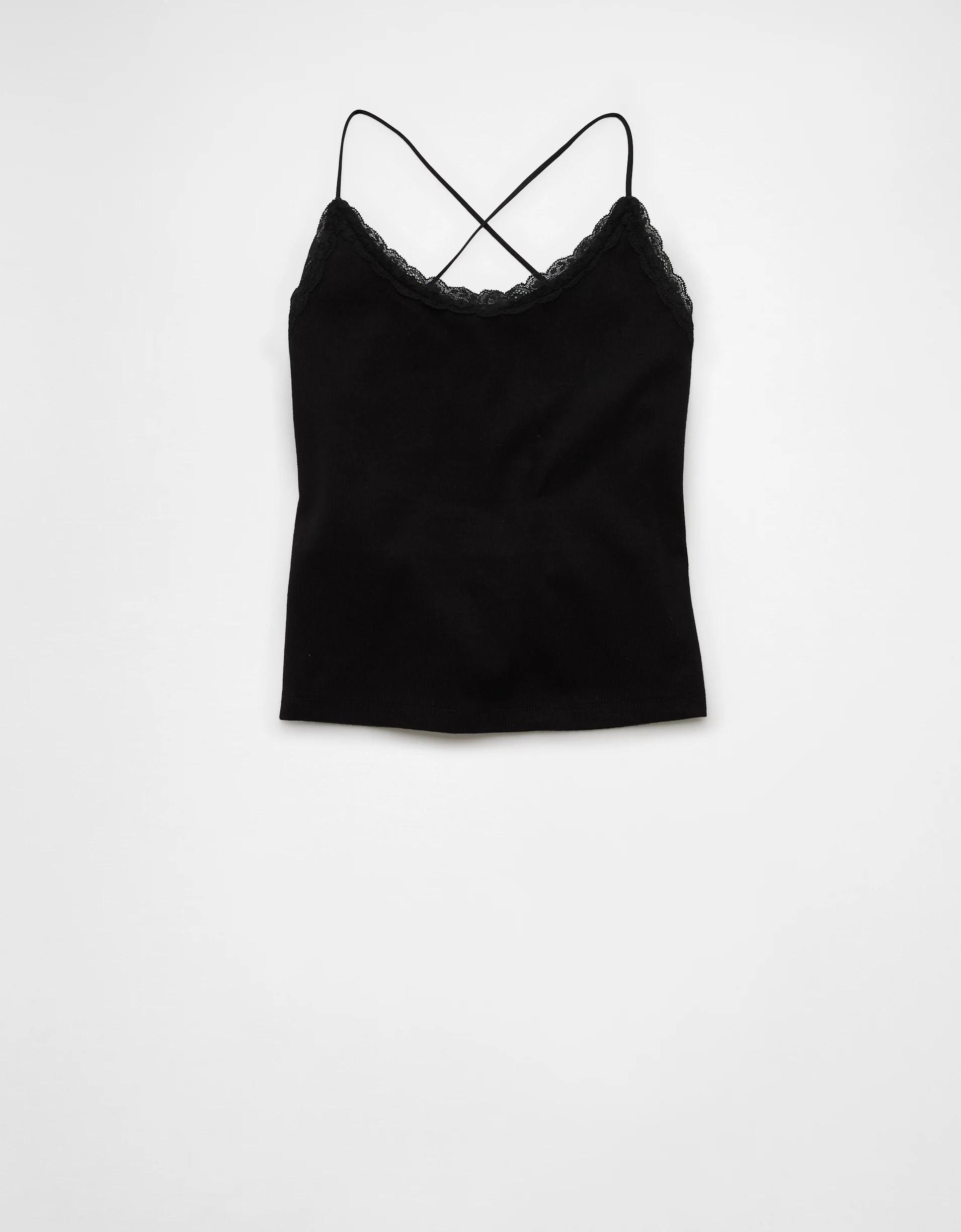 AE Strappy Go Lucky Cropped Lace Tank Top Product Image
