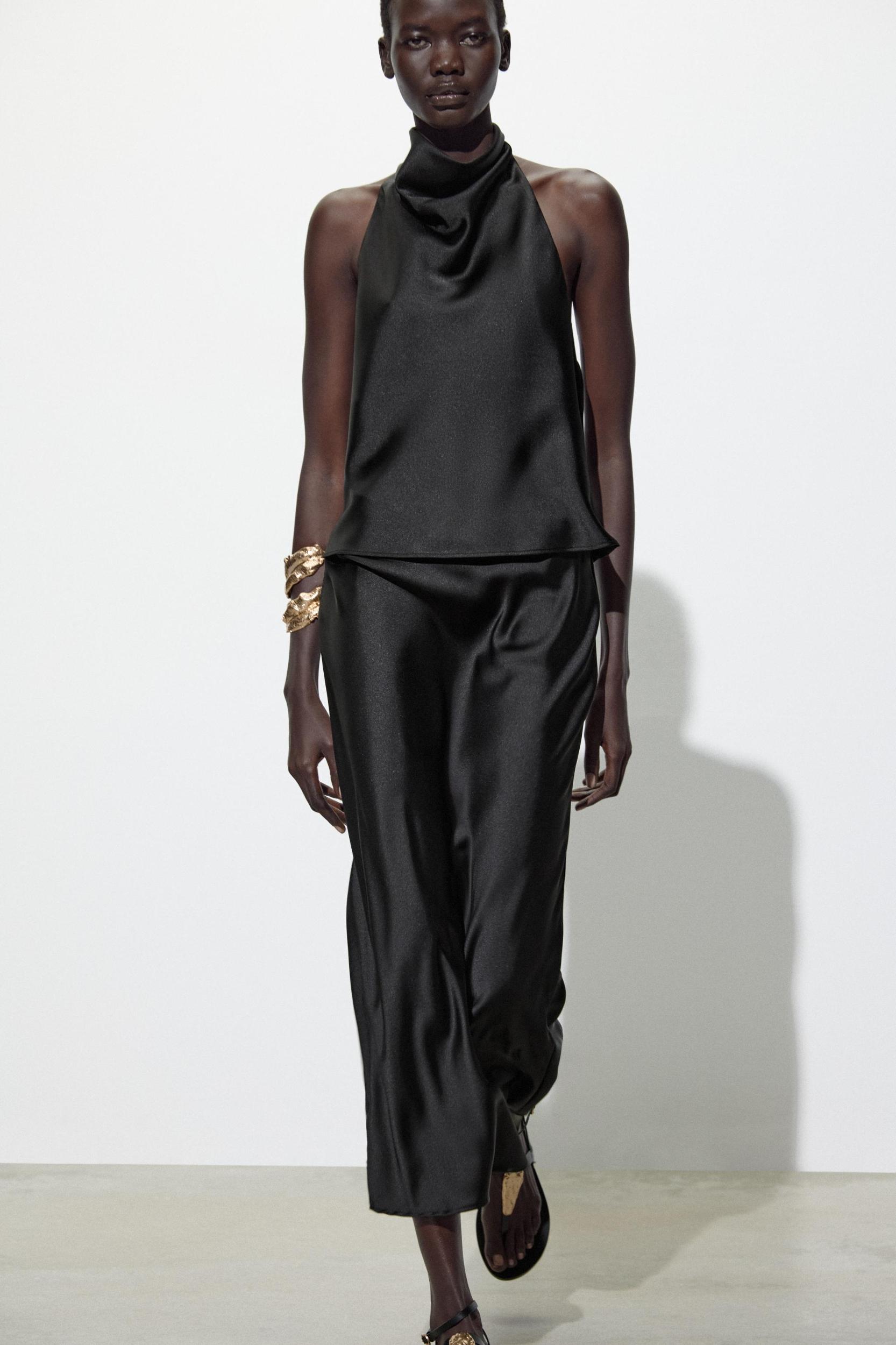 SATIN EFFECT HALTER TOP Product Image