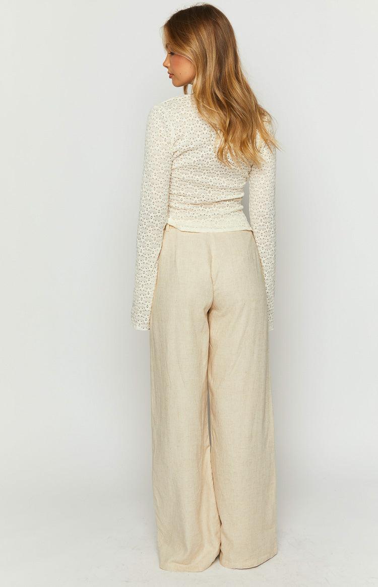 Cabo Cream Linen Blend Pants Product Image