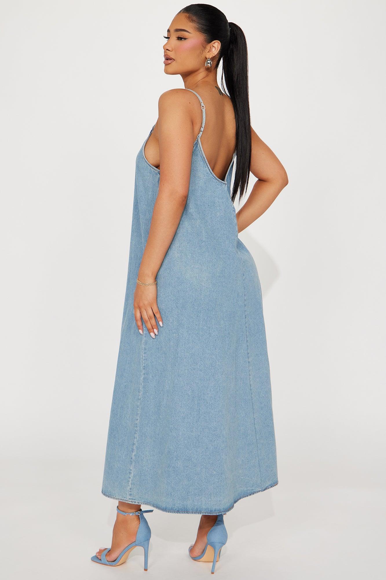 Desiree Denim Maxi Dress - Light Wash Product Image